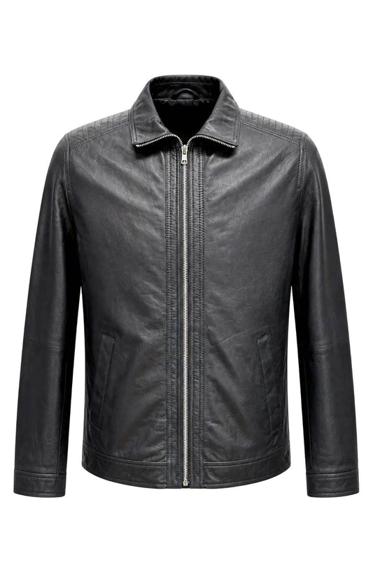 “Jazz” Classic Black Jacket in extra soft genuine lambskin