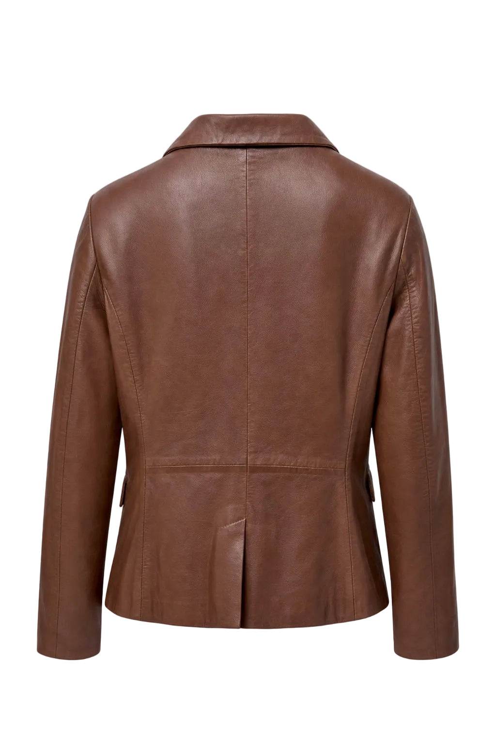 "Eclissi" Brown Nappa Leather Blazer