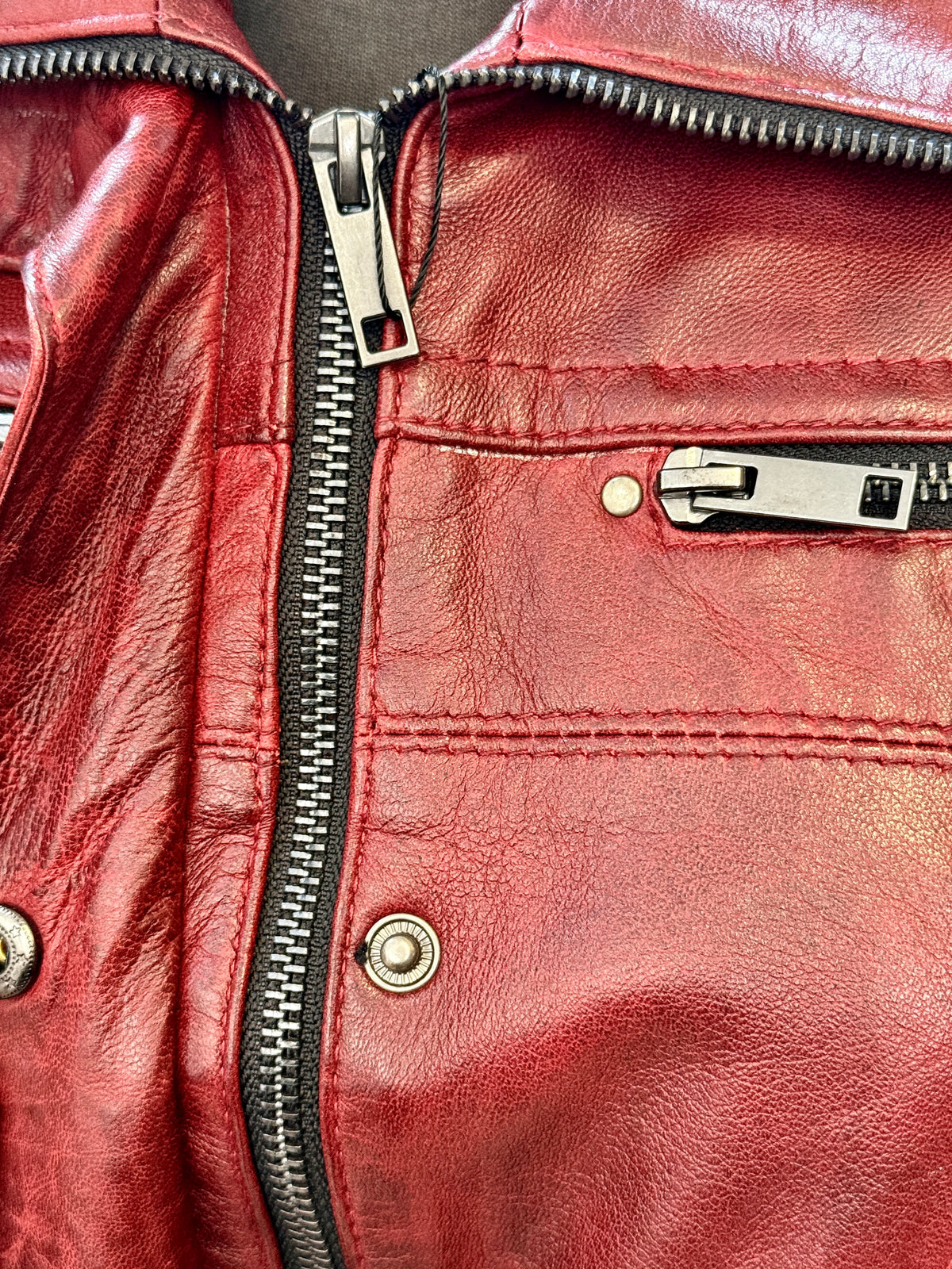 "ZH4" BurgundyJacket Leather in soft Nappa