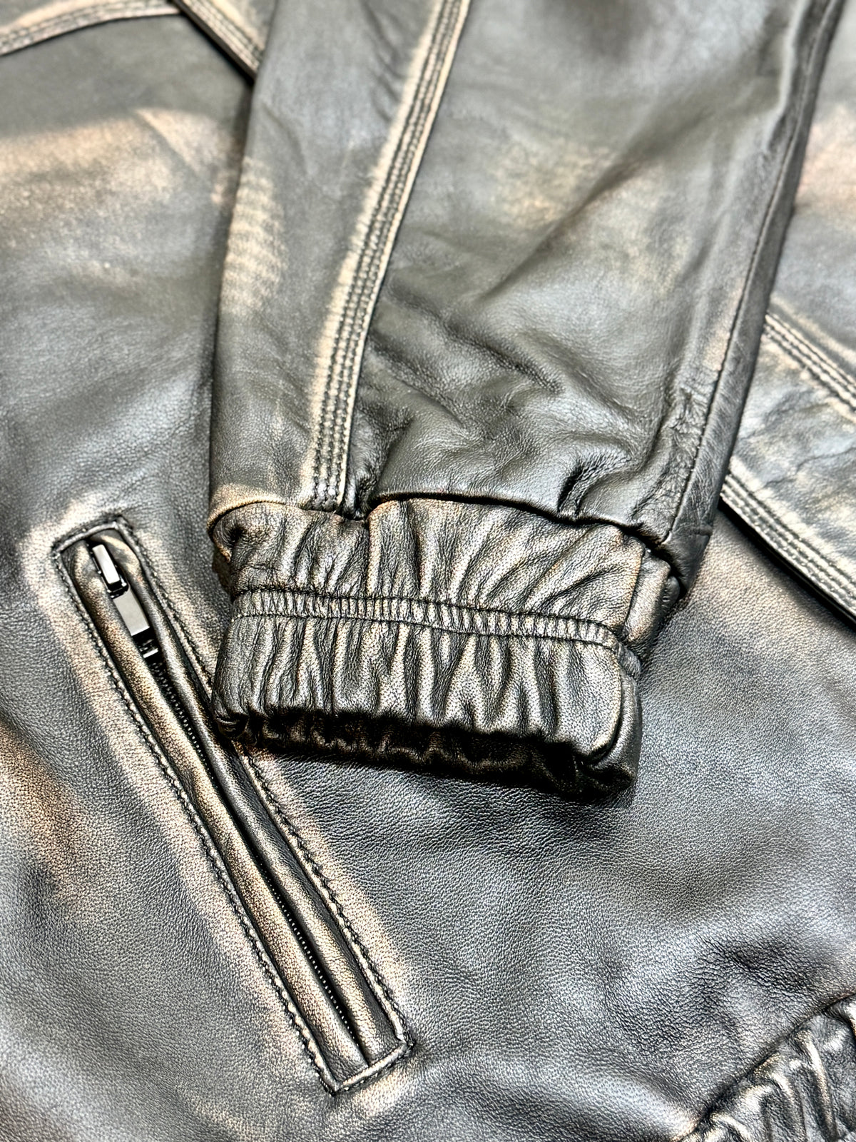 "1367" Oversized bomber Rabuf Antique Leather Jacket in soft Nappa