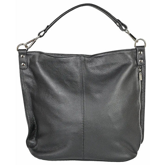 ‘’Noir’’ Luxe Hobo Leather – Black