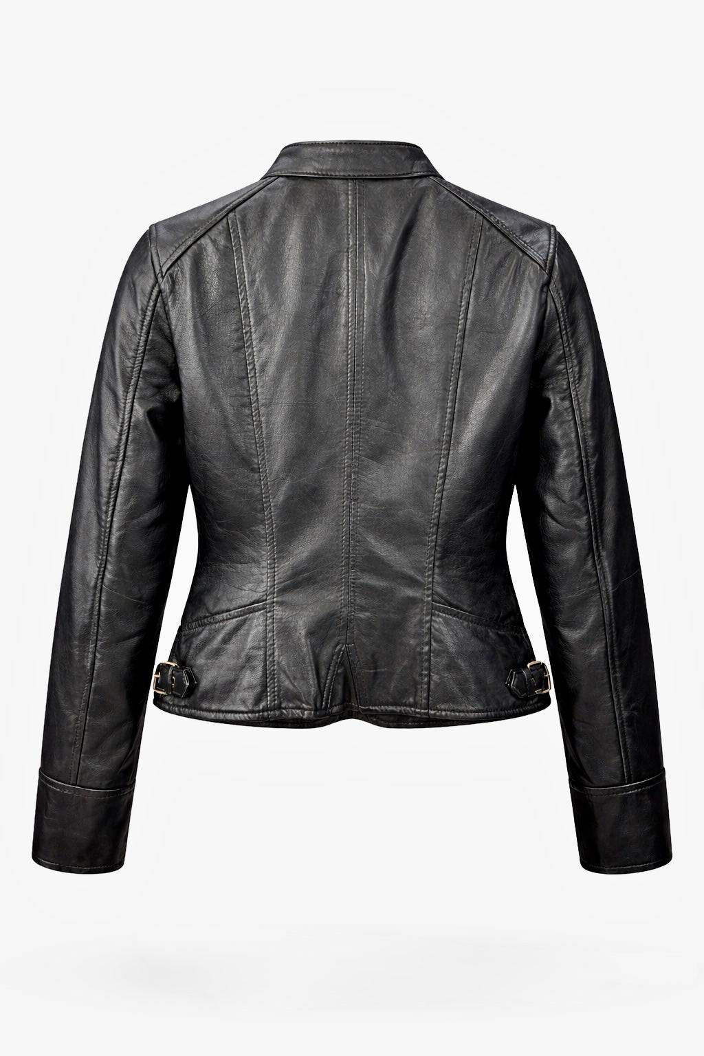 "9885A" Black Leather Jacket in Soft Nappa