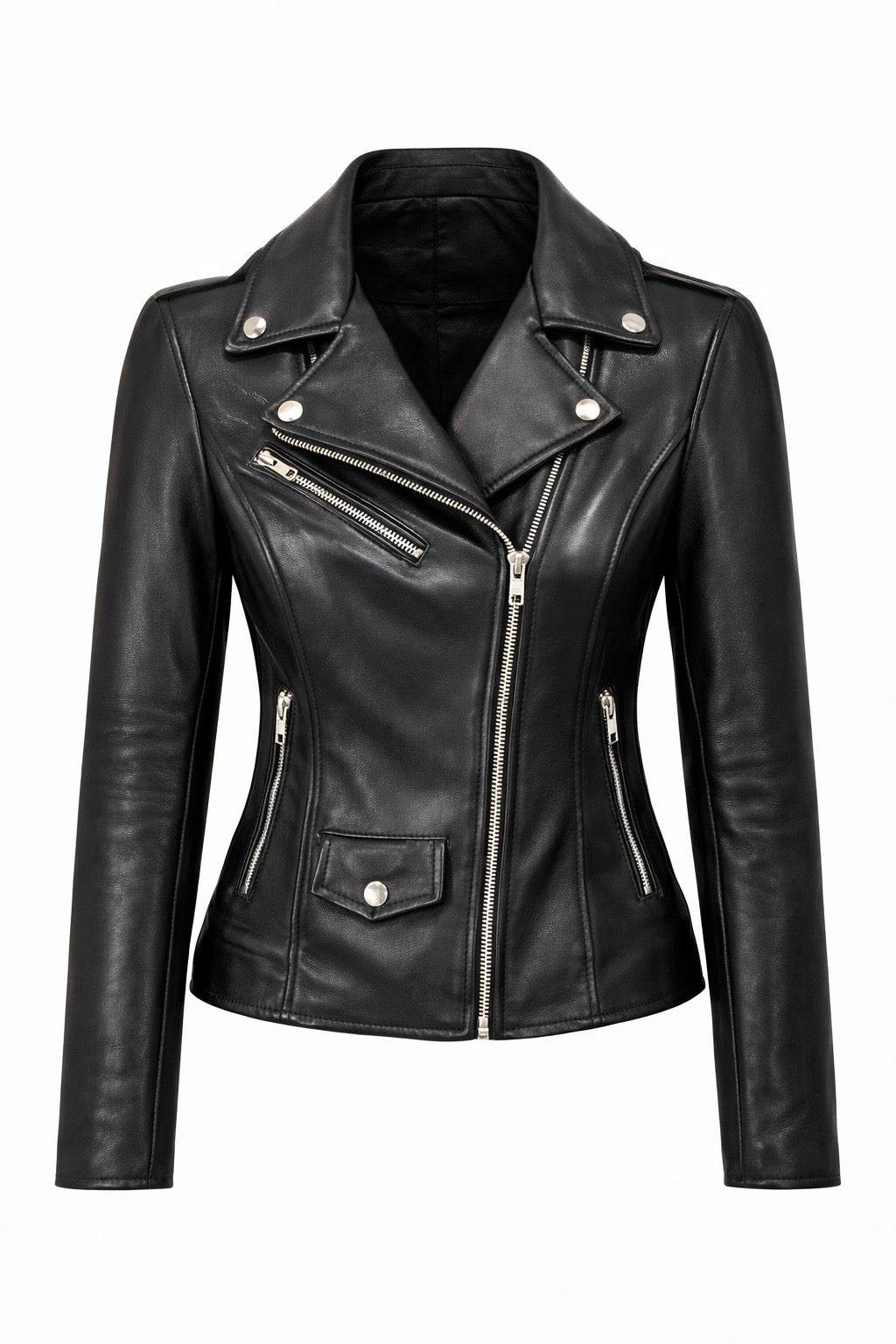“Perfecto” Cowboy Biker Leather Jacket in soft genuine lambskin