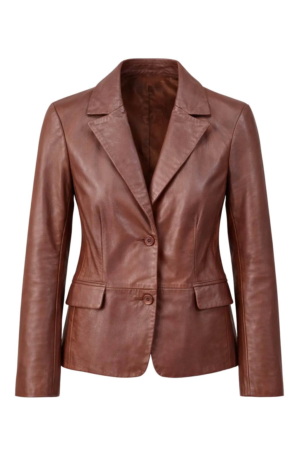 "Eclissi" Brown  Nappa Leather Blazer