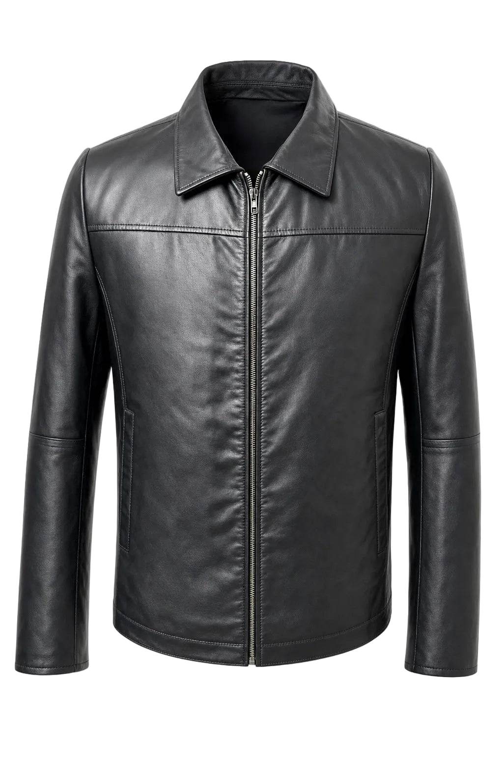 “Noir” Classic Jacket in extra soft genuine lambskin
