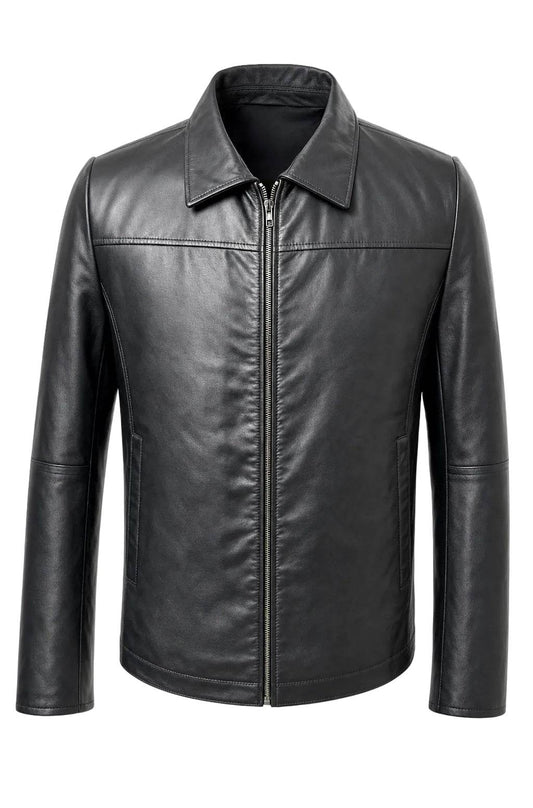 “Noir” Classic Jacket in extra soft genuine lambskin