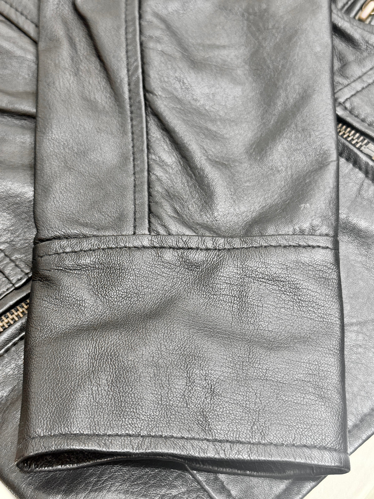 "9885A" Black Leather Jacket in Soft Nappa