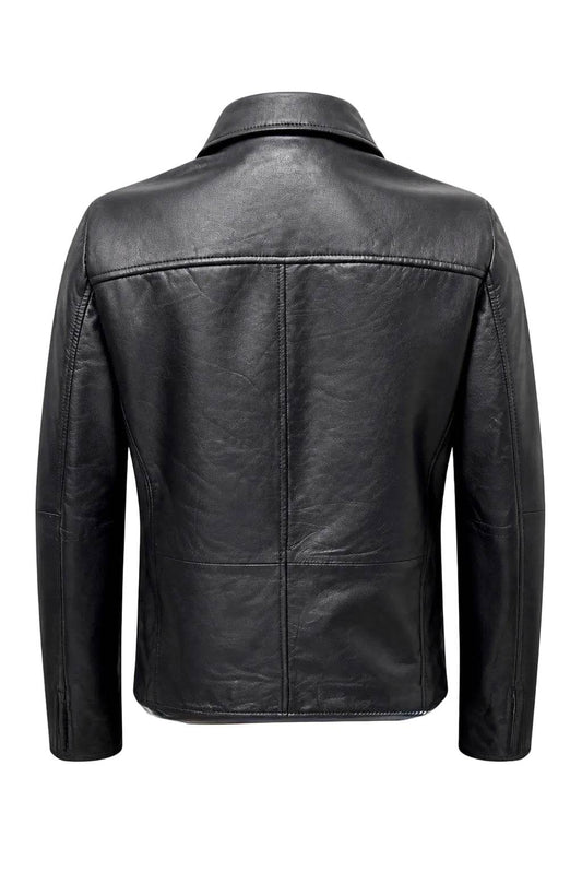 “Noir” Classic Jacket in extra soft genuine lambskin