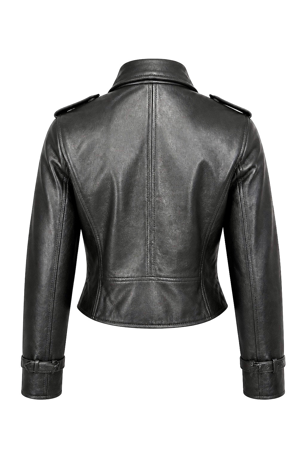 “Perfecto Mini Crop”  Biker with belt  Leather Jacket in soft genuine lambskin