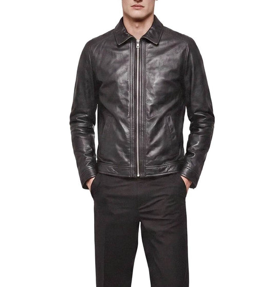 “Jazz” Classic Black Jacket in extra soft genuine lambskin