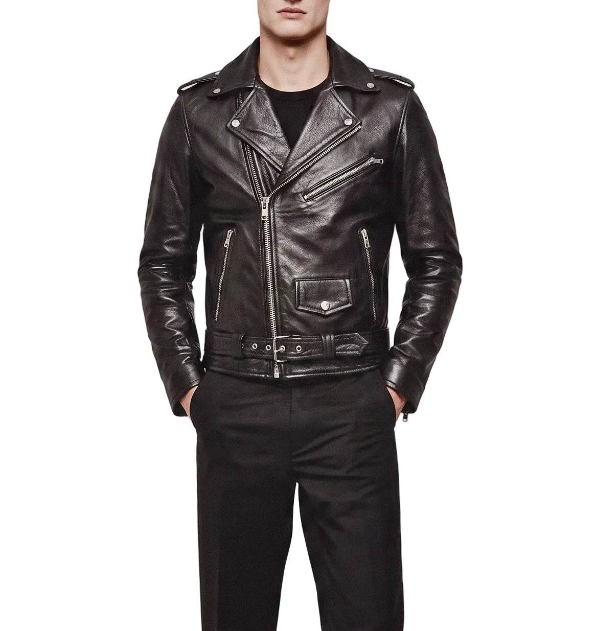 “Rebel Perfecto” Biker Black Jacket - genuine Cow Leather