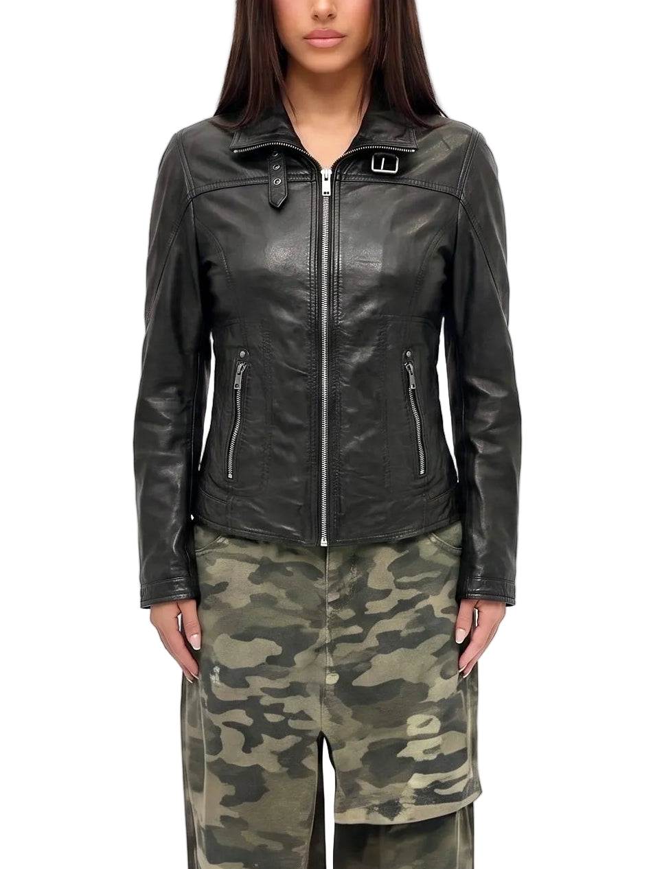 "Gipsy" Black Jacket  Leather in soft Nappa
