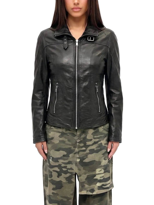 "Gipsy" Black Jacket  Leather in soft Nappa