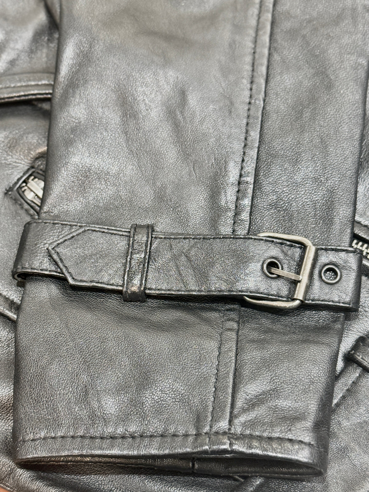 “Perfecto Mini Crop”  Biker with belt  Leather Jacket in soft genuine lambskin