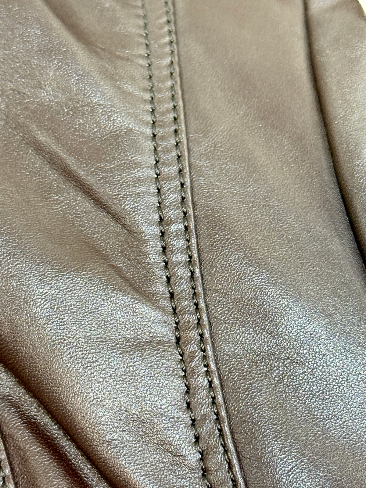 “2131” Dark Brown Ellegant Leather Jacket in soft genuine Nappa