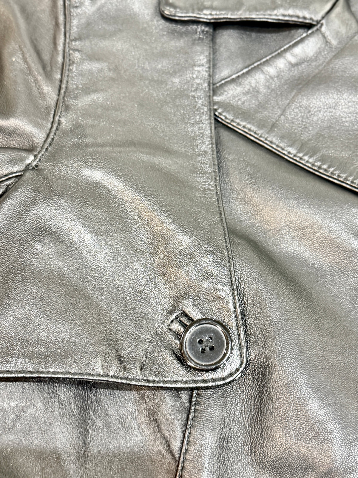 “Cairo” Black Leather Coat with Belt in soft Nappa