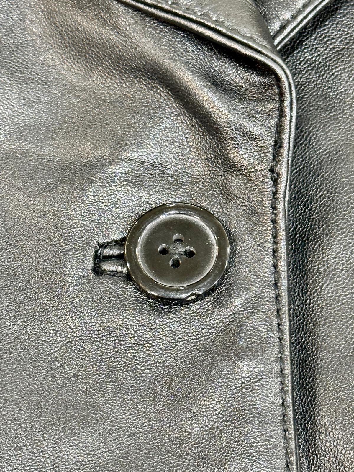 “Cairo” Black Leather Coat with Belt in soft Nappa