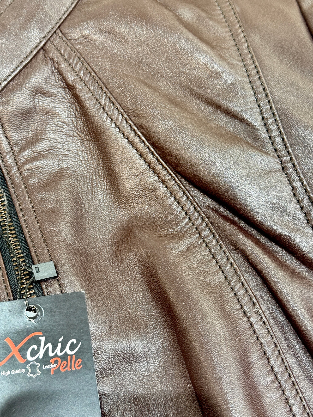 “2131” Dark Brown Ellegant Leather Jacket in soft genuine Nappa