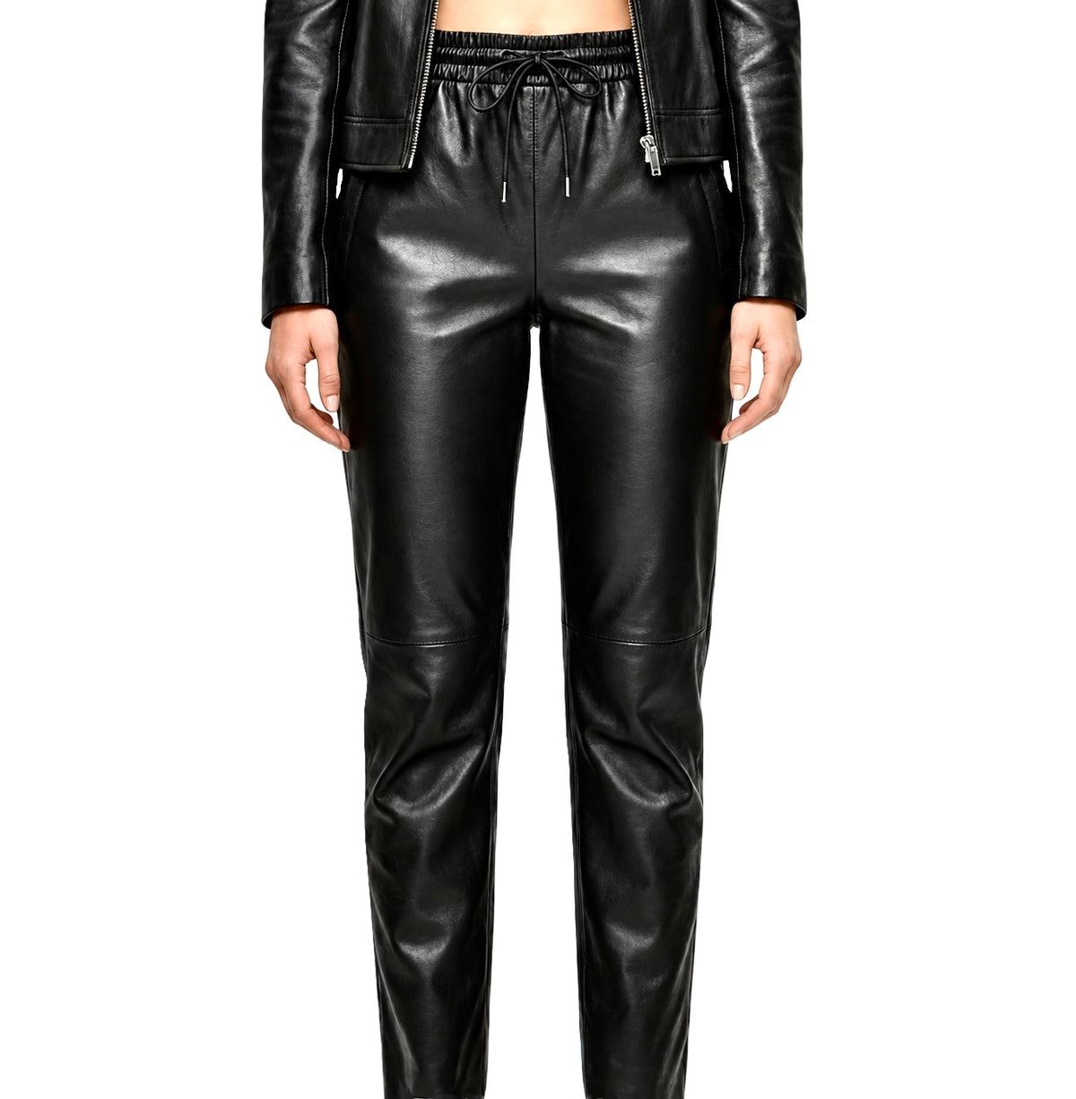 "Velvet-Touch Leather Lounge Trousers"