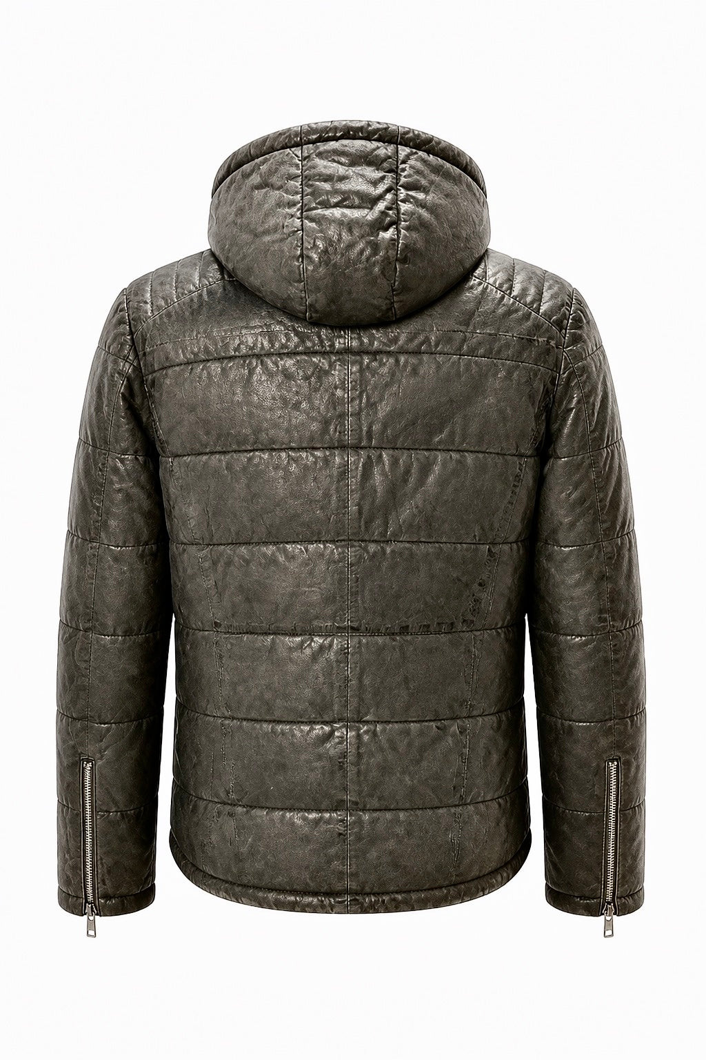 ‘’Ricko Quilted" Leather Jacket in Sheep Nubuck