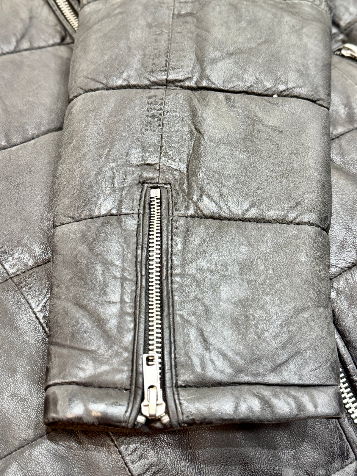 ‘’Ricko Quilted" Leather Jacket in Sheep Nubuck