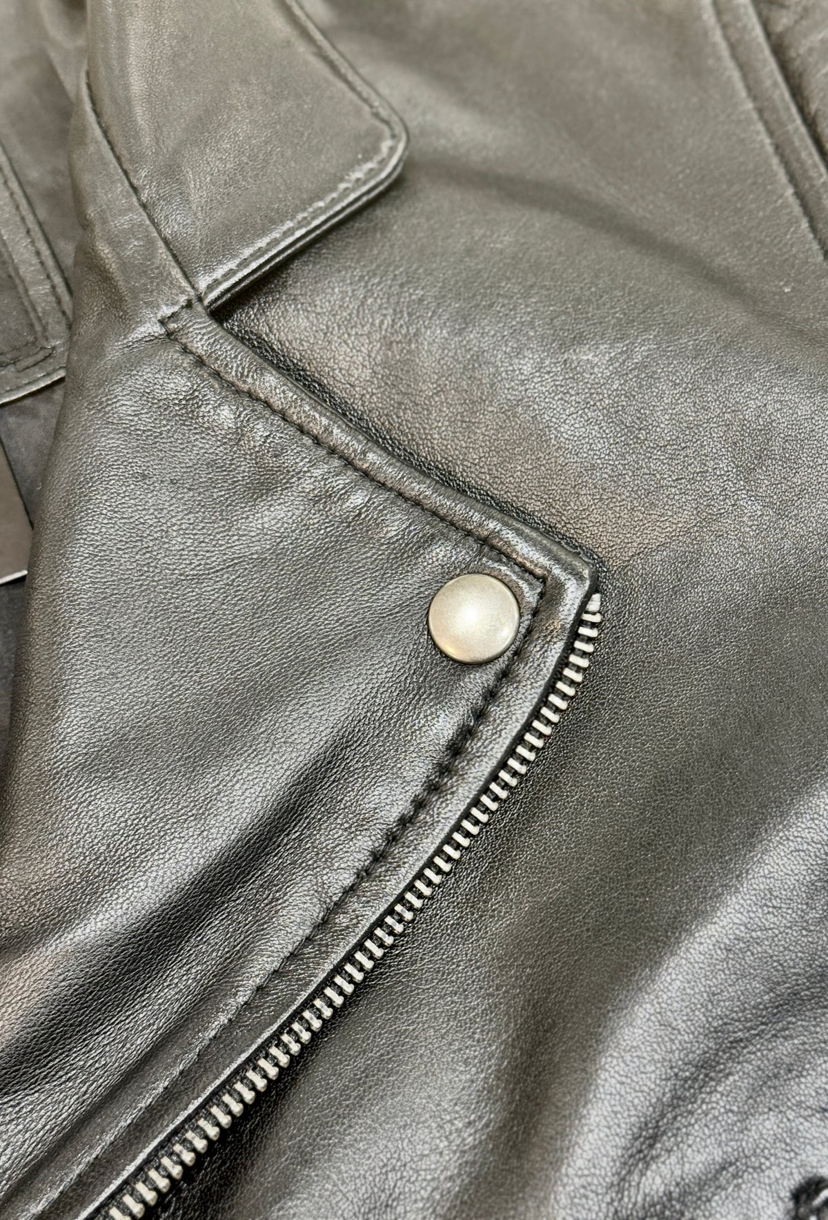 “Perfecto Mini Crop”  Biker with belt  Leather Jacket in soft genuine lambskin