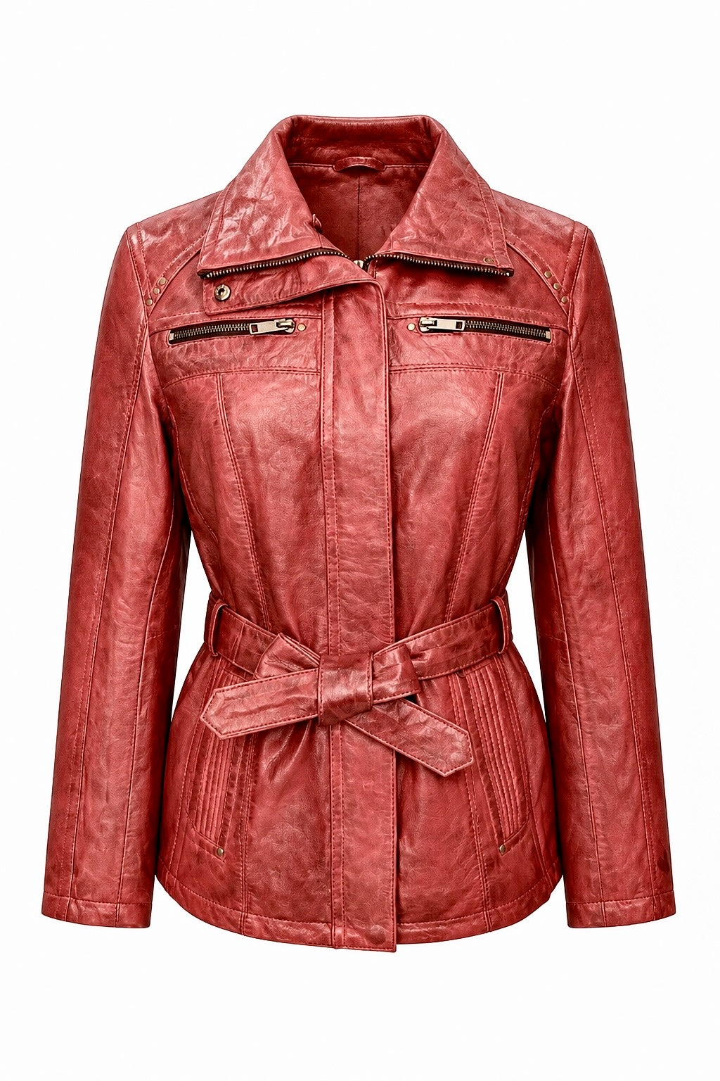 "ZH4" BurgundyJacket Leather in soft Nappa