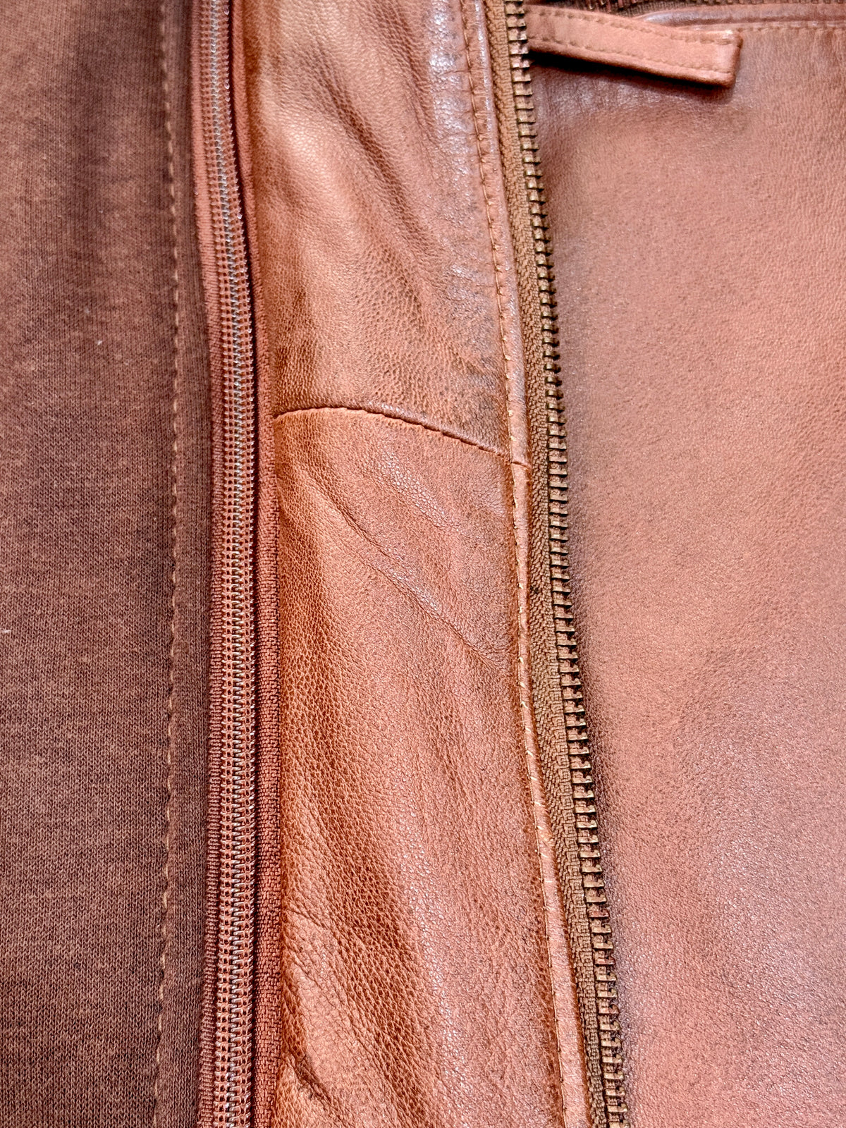 “Oscar” Cognac Brown Leather Jacket in soft Nappa