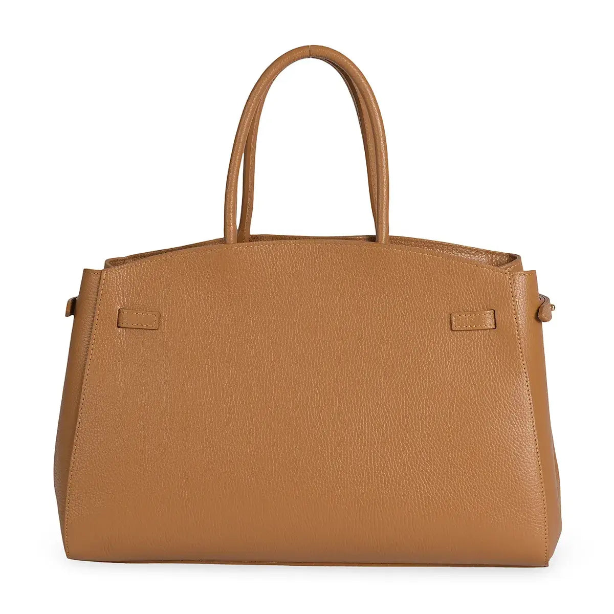 ‘’Amara’’ Luxe Leather Tote – Camel