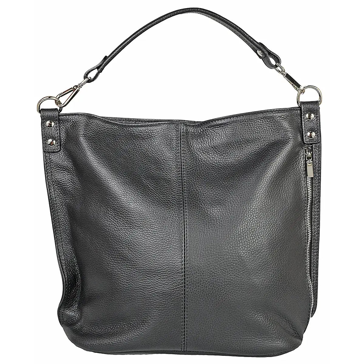 ‘’Noir’’ Luxe Hobo Leather – Black