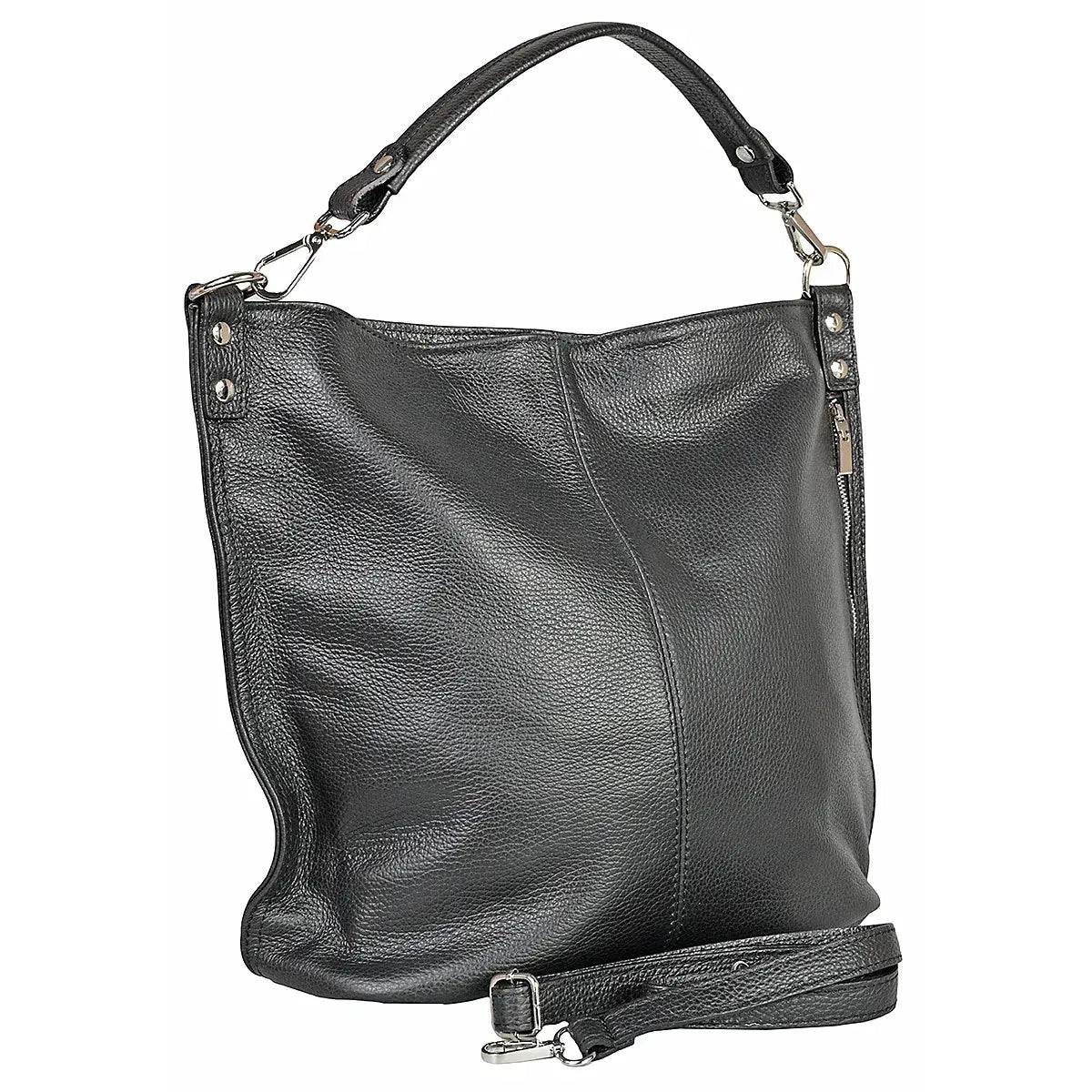 ‘’Noir’’ Luxe Hobo Leather – Black