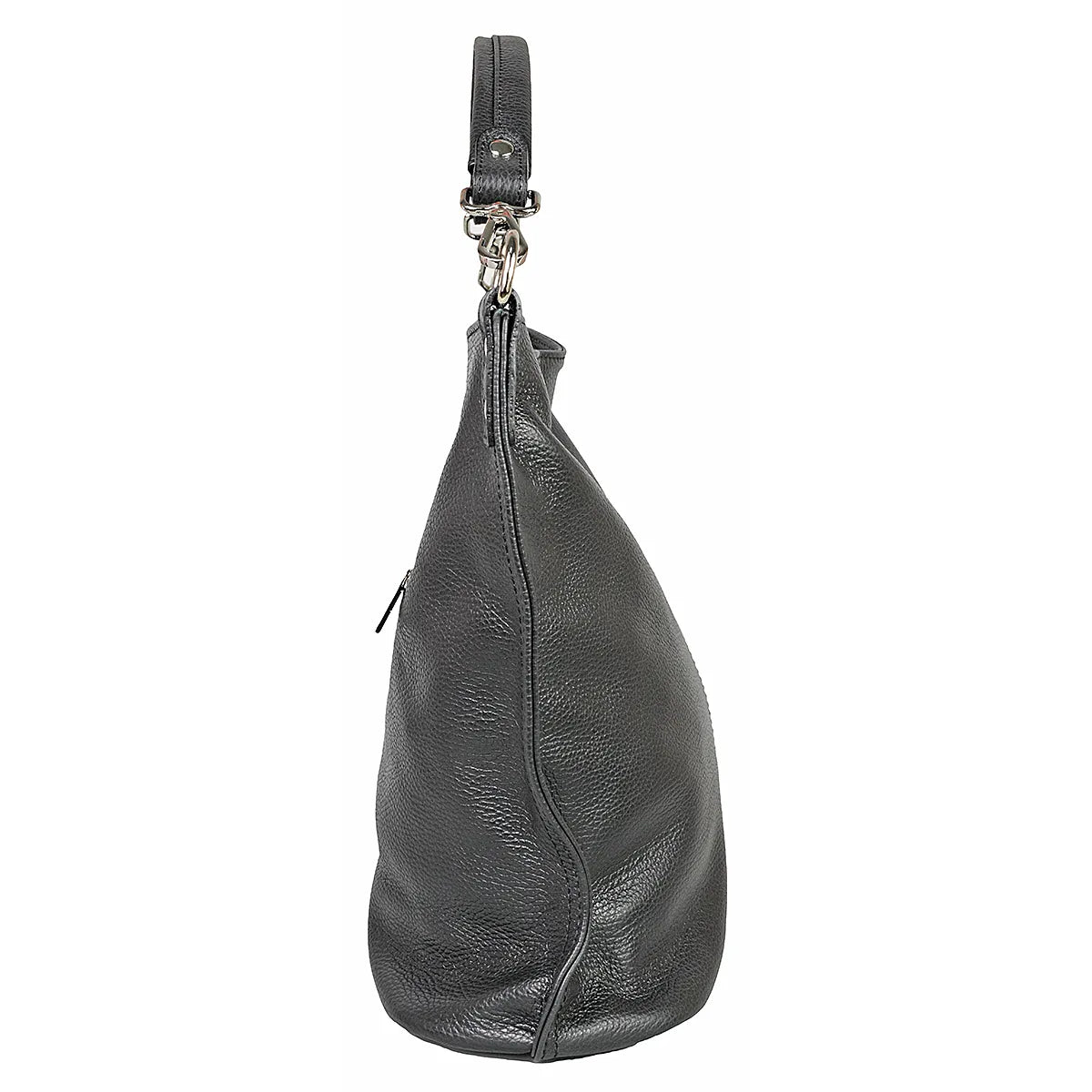 Black Xchic Pelle Noir Luxe Hobo leather handbag with sleek design and spacious interior, perfect for stylish everyday use.