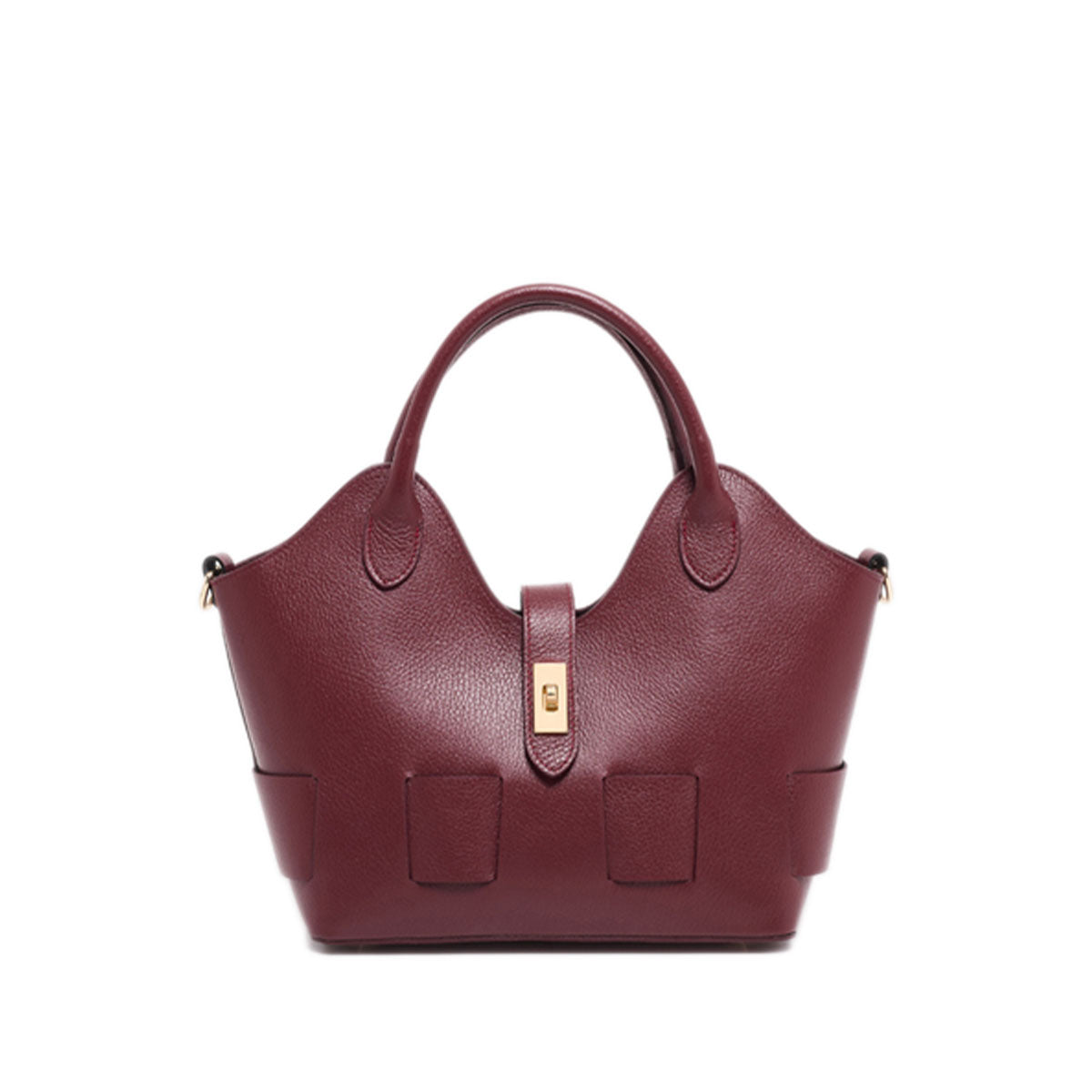 Xchic Pelle Camelia Prestige leather bag in bordo with detailed stitching and elegant design.