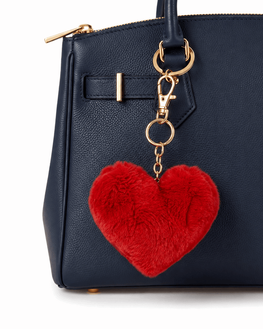 Luxury Fur Pom Pom Bag/key Charm – Red/Valentine's Day