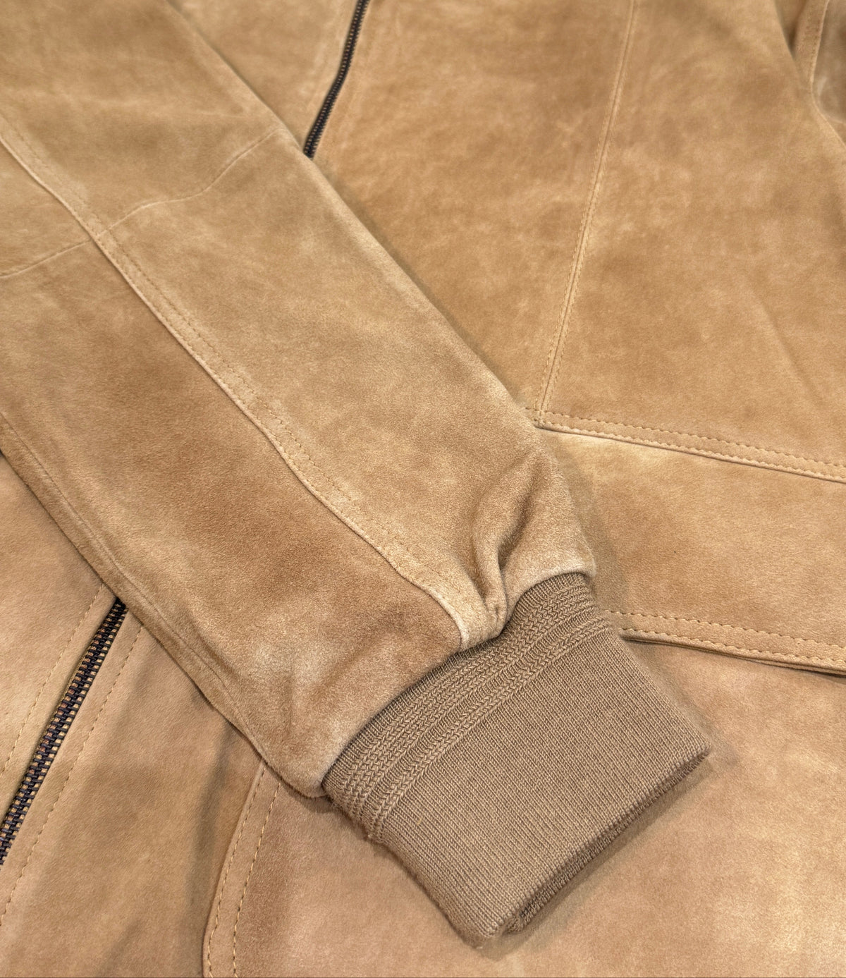 “Polo Zip” Tan Suede Goat Jacket